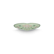 Set/2 Heart Shape Plates Lily&Lotus Light Green 21.5cm Pip Studio - German and Austrian markets only
