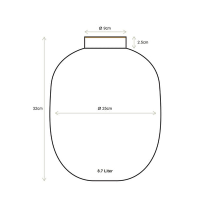 Vase Metal Green 32cm - Pimis Living