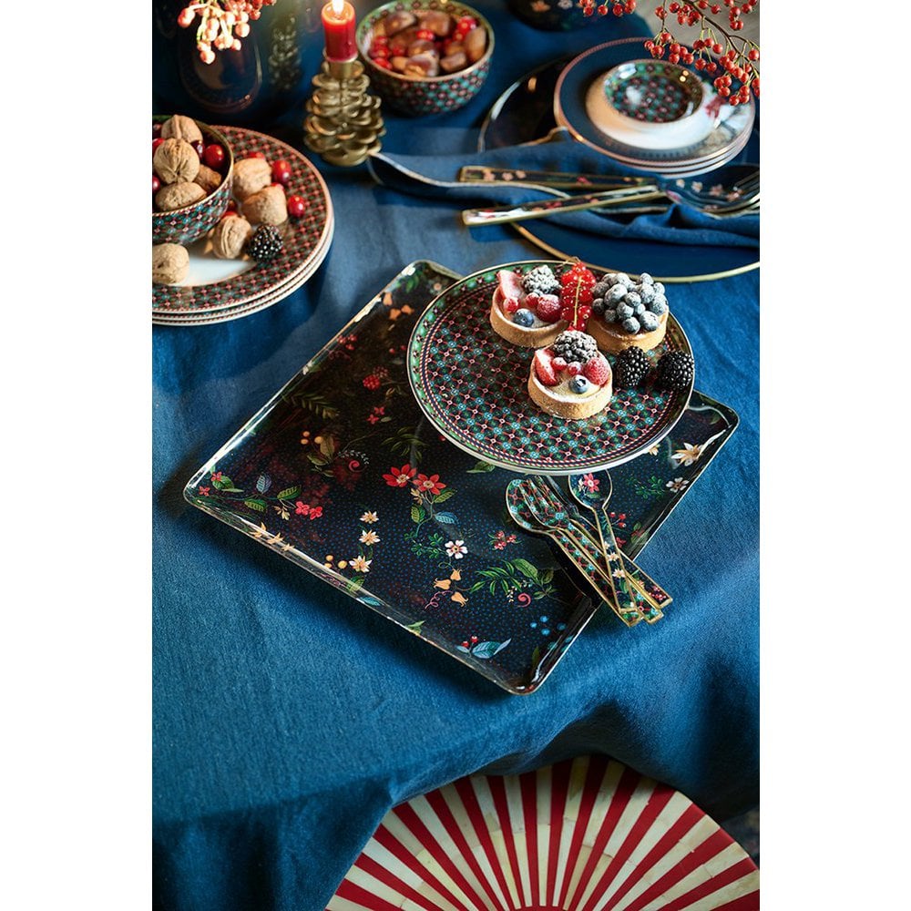 Tray Metal Medium Berry Blues Dark Blue 30.5x30.5cm - Pimis Living