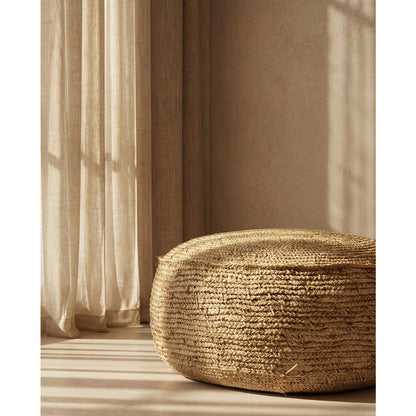 Der Raffia Flores Pouffe - Natürlich - Pimis Living