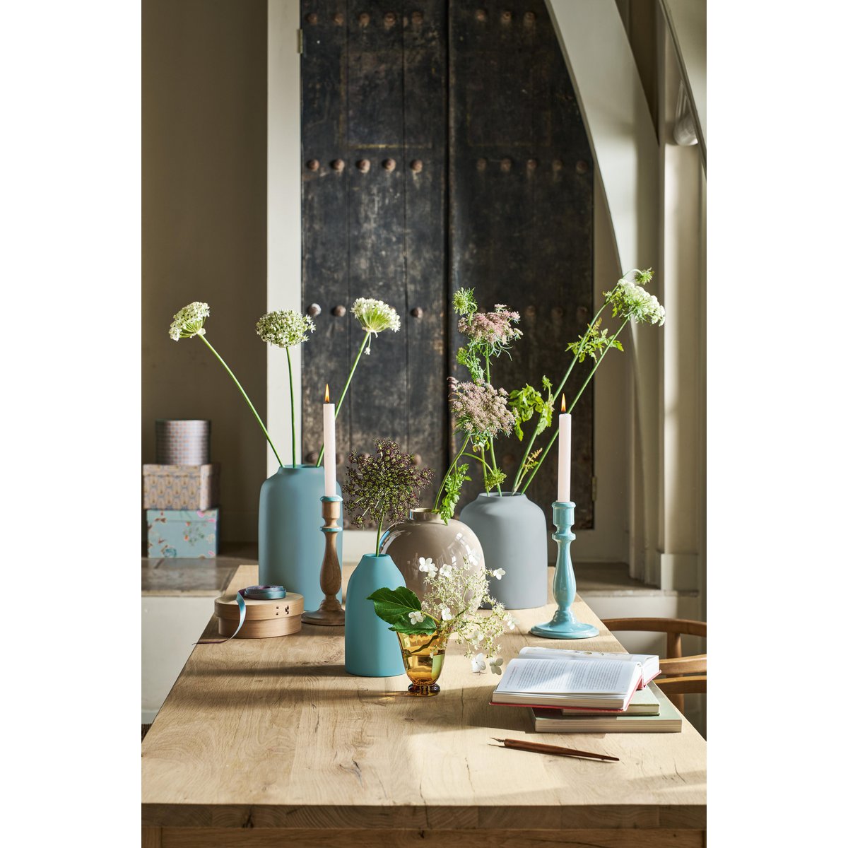 Vase Metal Khaki 23cm - Pimis Living