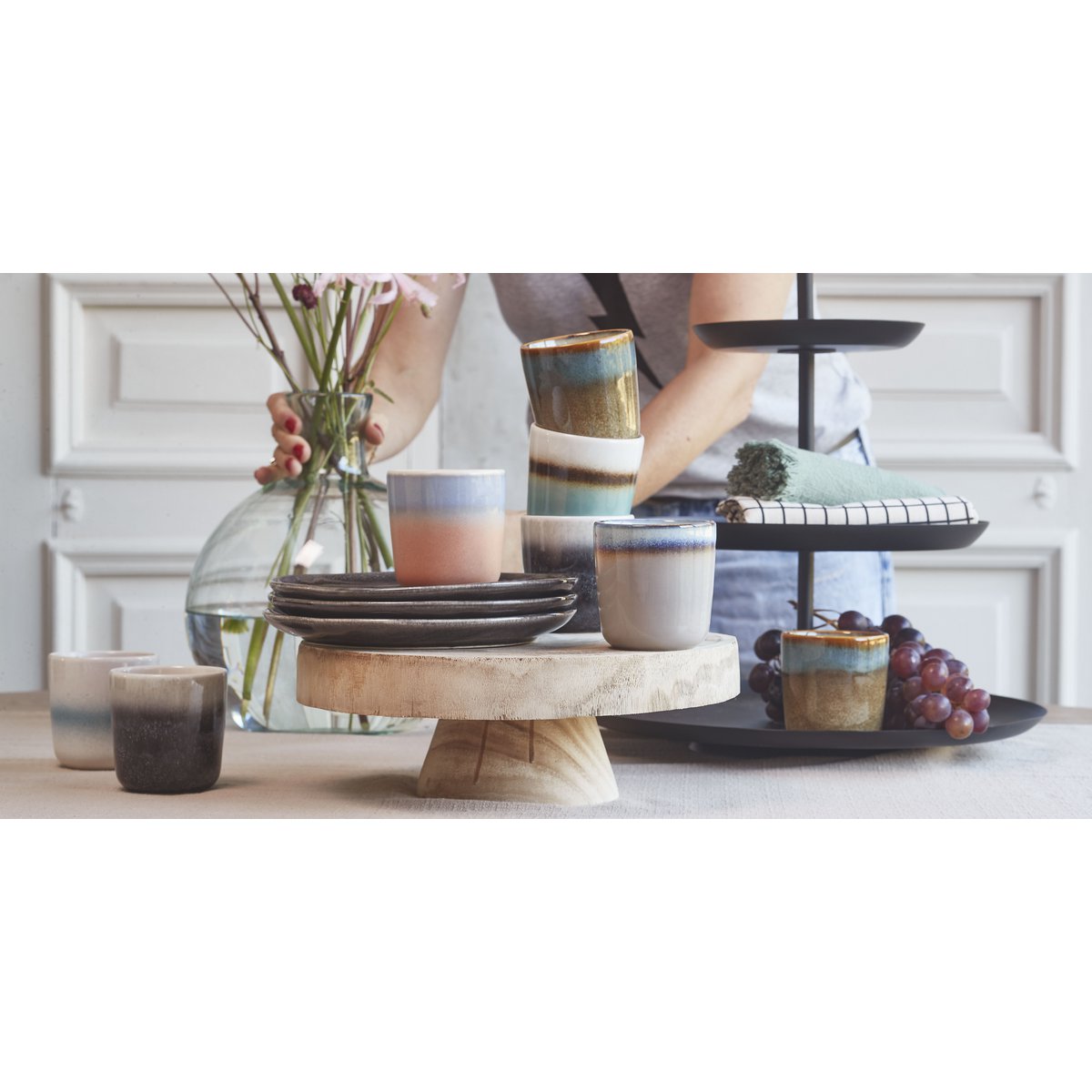 Rama Etagere 3-stöckig – H55 x Ø38 cm – Metall – Schwarz - Pimis living by Konceptpunkt