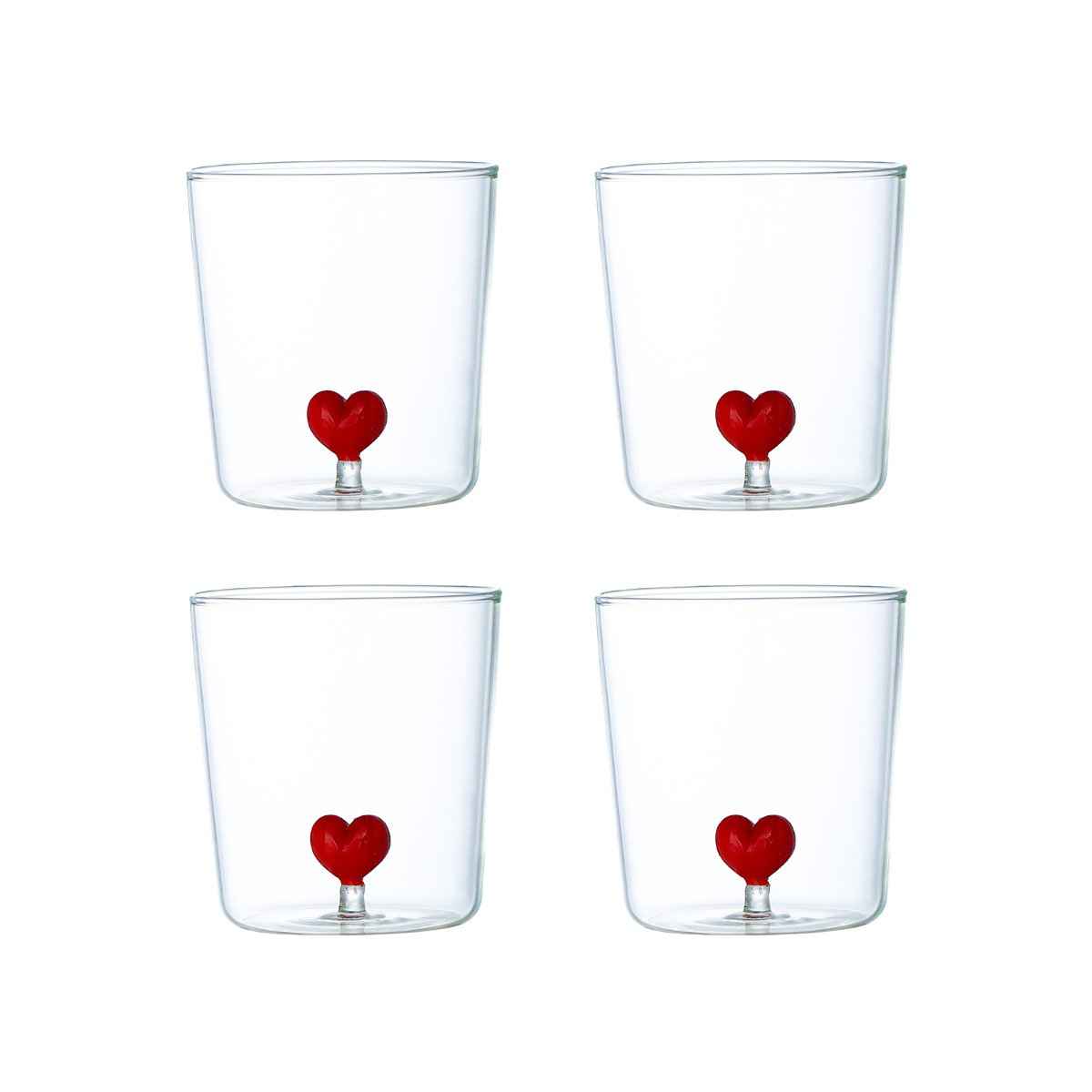 Herzförmige Wassergläser 300 ml – 4er-Set AULICA