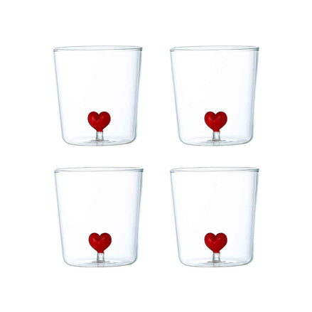 Herzförmige Wassergläser 300 ml – 4er-Set AULICA