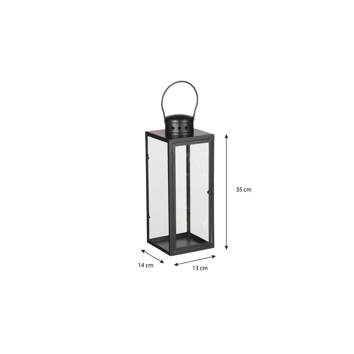 Arzilla Lantern – L14 x W13 x H35 cm – Black