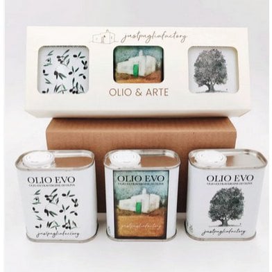 JUST PUGLIA FACTORY OLIO & ARTE -EVO Blend 175 ml Tris-Pack (3er-Pack) - Pimis Living