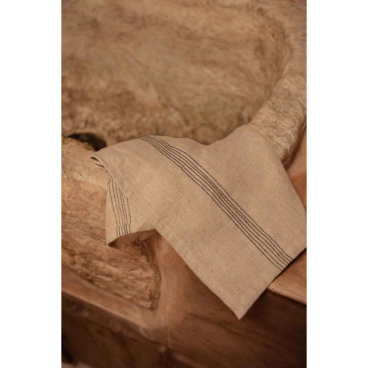 The Lint Biscuit Serviette – Naturschwarz – 45 x 45 Bazar Bizar Living