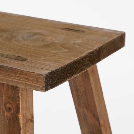Bold wooden stool – L38 x W29 x H34 cm – recycled wood – brown