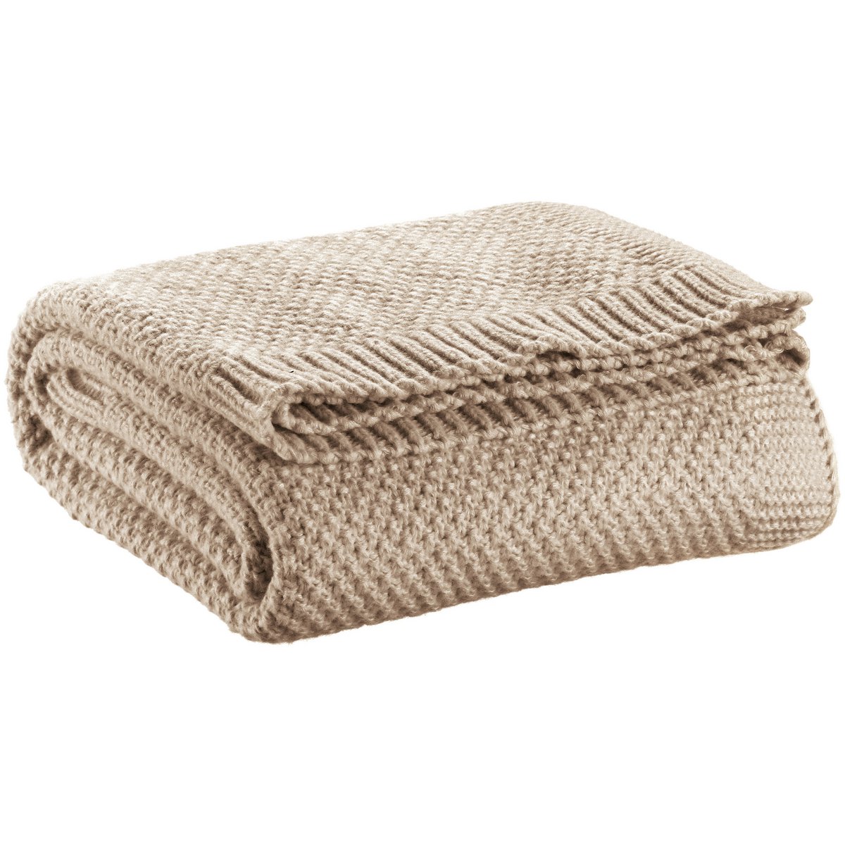 Recycelte Strickdecke Danilo Natural 130 x 160 - Pimis Living