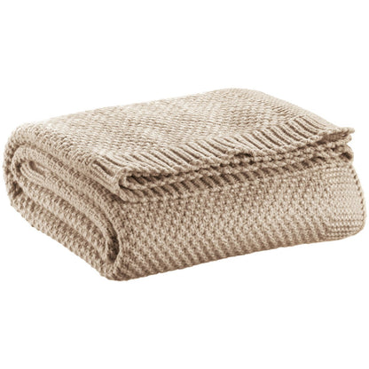Recycelte Strickdecke Danilo Natural 130 x 160 - Pimis Living