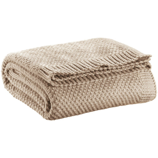 Recycelte Strickdecke Danilo Natural 130 x 160 - Pimis Living