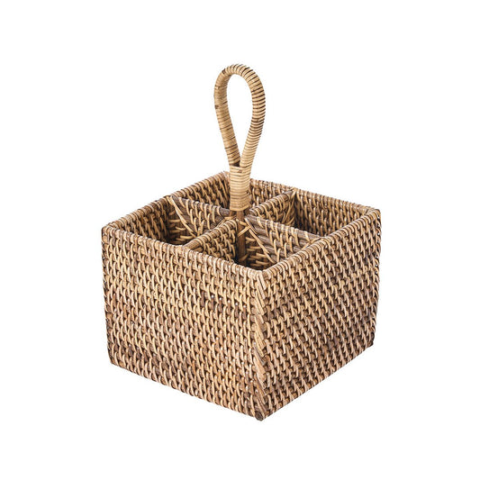 Der Rattan-Besteckbehälter Nr. 4 – Naturbraun - Pimis Living