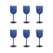 Acrylblau -Weingläser - Los 6 6 AULICA