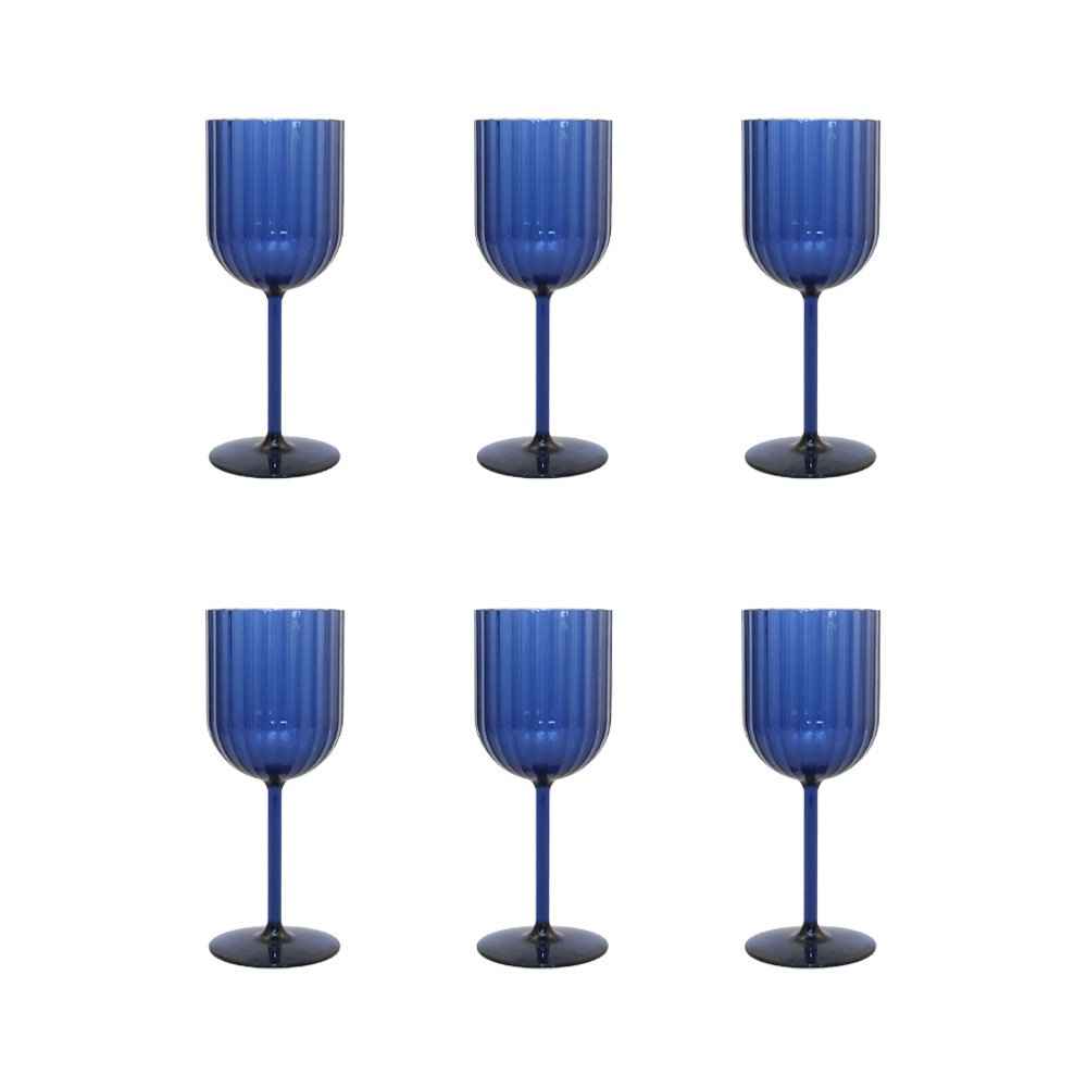 Acrylblau -Weingläser - Los 6 6 AULICA