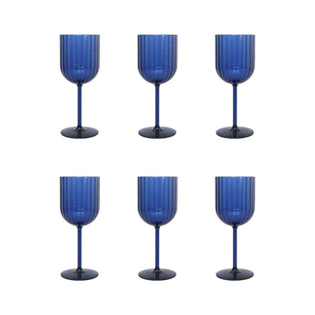 Acrylblau -Weingläser - Los 6 6 AULICA