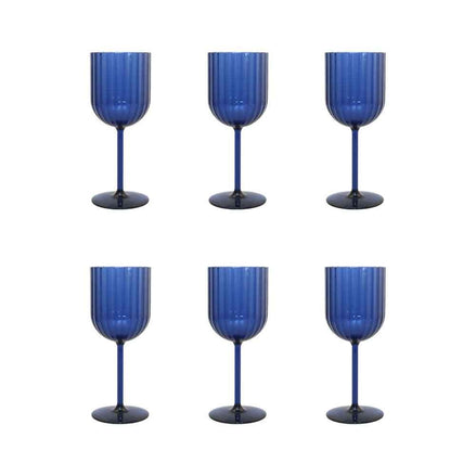 Acrylblau -Weingläser - Los 6 6 AULICA
