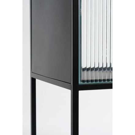 Clifton Storage Cabinet with Doors - L38 x W35 x H90 cm - Metal - Black