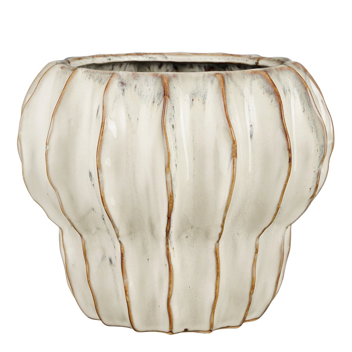 Altea Blumenpot im Inneren - H20 x Ø25 cm - Keramik - Weiß - Pimis living by Konceptpunkt