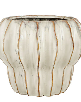 Altea Blumenpot im Inneren - H20 x Ø25 cm - Keramik - Weiß