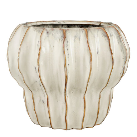 Altea Blumenpot im Inneren - H20 x Ø25 cm - Keramik - Weiß Mica Decorations