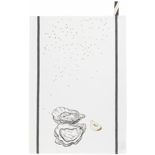 Torchon Huîtres et Citron Blanc 50 x 70 - Pimis Living