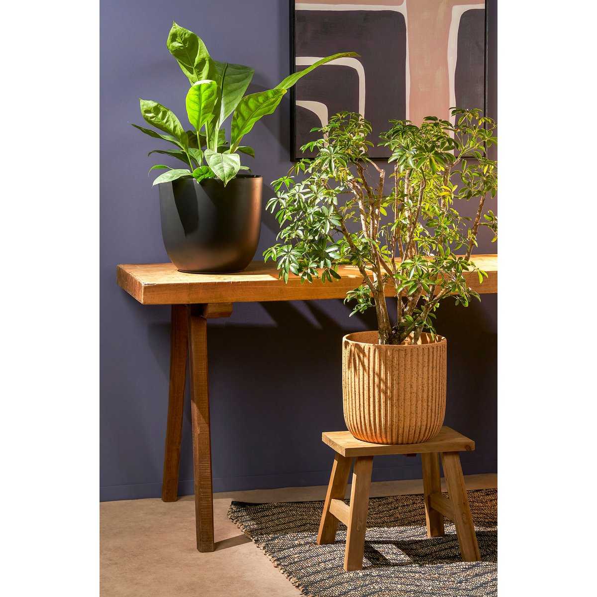Bold wooden stool – L38 x W29 x H34 cm – recycled wood – brown
