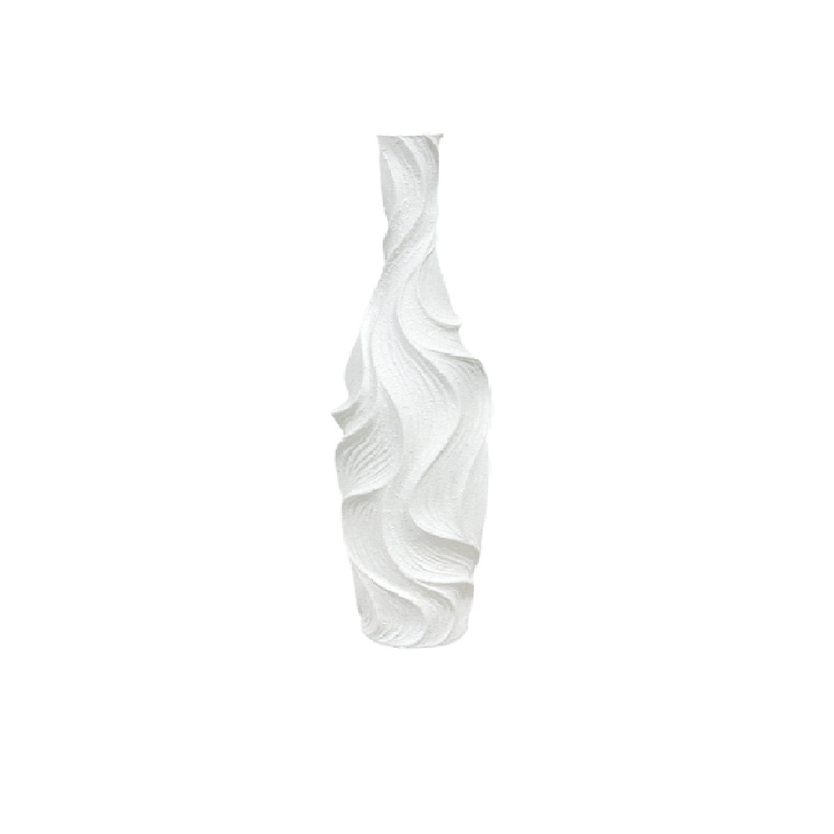 Matt weiße Vase in Polyresin 14x14x58cm AULICA