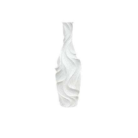 Matt weiße Vase in Polyresin 14x14x58cm AULICA