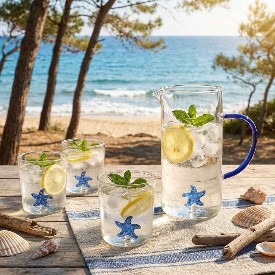 Seestern-Wassergläser 300 ml – 4er-Set AULICA