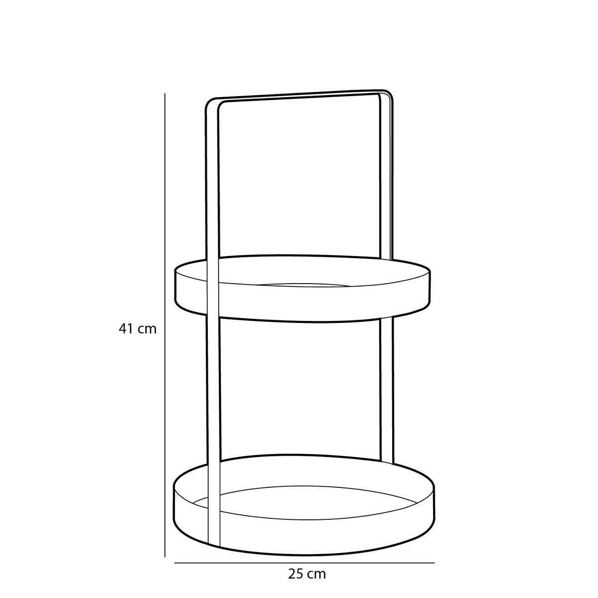 Etagère 2 - Layer - H41 x Ø25 cm - Metall - Gold - Pimis living by Konceptpunkt