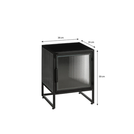 Clifton Storage Cabinet with Doors - L38 x W35 x H50 cm - Metal - Black