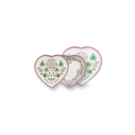 Set/2 Heart Shape Plates Lily&Lotus Lilac 21.5cm Pip Studio - German and Austrian markets only