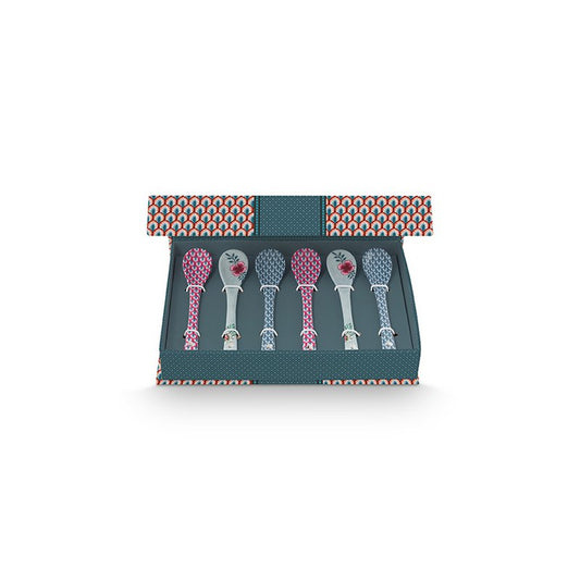 Giftset Teaspoons Oriental Flower Festival Blue 13cm - Pimis Living