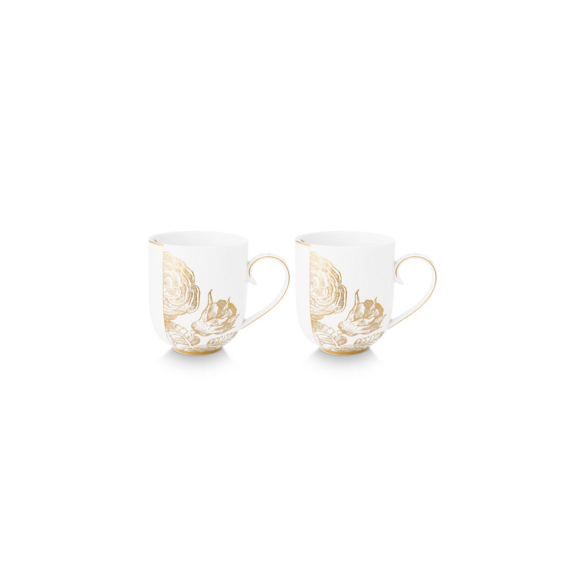 Set/2 Mugs Large Royal White - Pimis Living