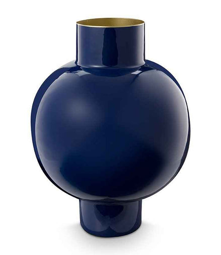 Vase aus Metall, groß, Königsblau, 31,5 x 42 cm