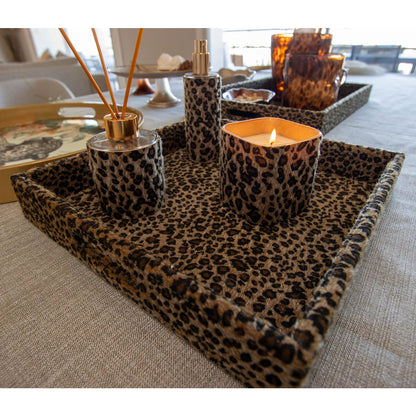 8x8x8cm Leoparden Glaskerze - Pimis Living