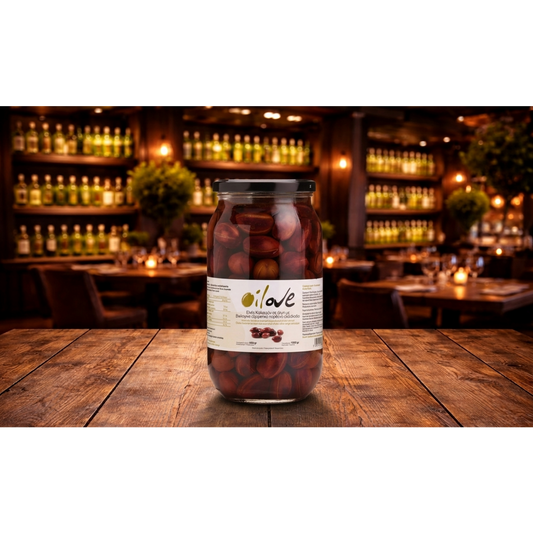 OILOVE® Tafeloliven in Salzlake und Bio-Olivenöl, Glas - Pimis Living