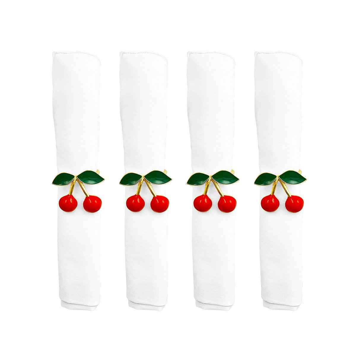 Set mit 4 Serviettenringen im Kirschdesign AULICA