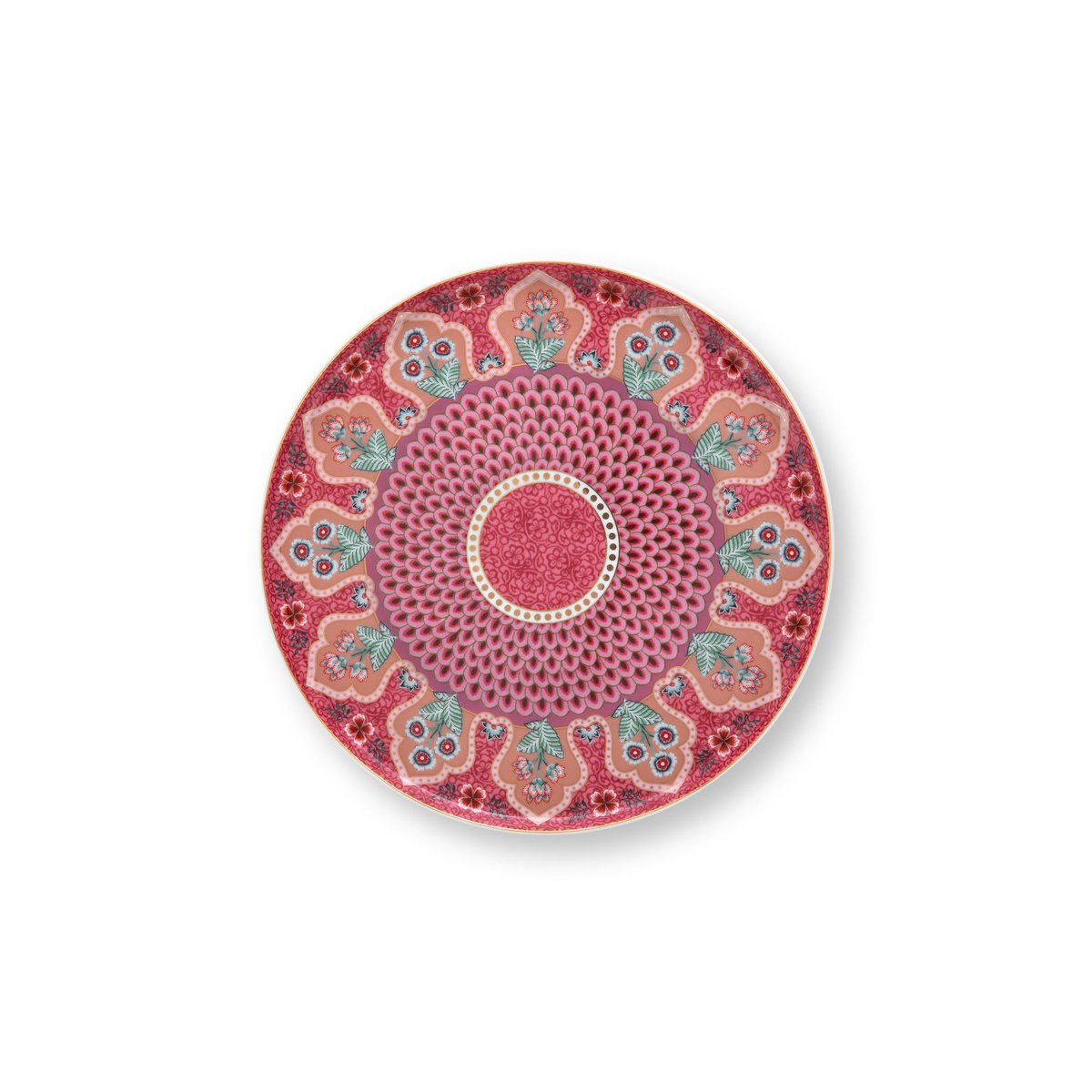 Mini Cake Tray Flower Festival Scallop Deco Dark Pink 21cm - Pimis Living