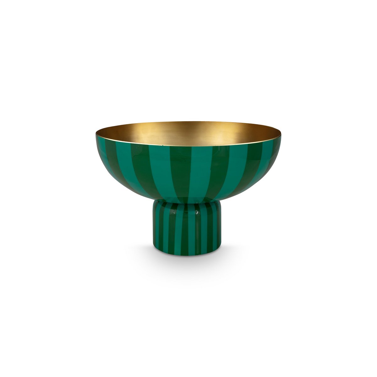 High Tray Metal Stripes Green 30x20cm - Pimis Living