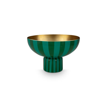 High Tray Metal Stripes Green 30x20cm - Pimis Living