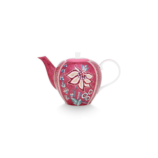 Tea Pot Large Flower Festival Dark Pink 1.6ltr - Pimis Living