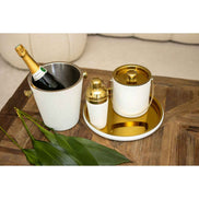 ECRU und Golden Ice Eimer 15x15x18,5 cm AULICA