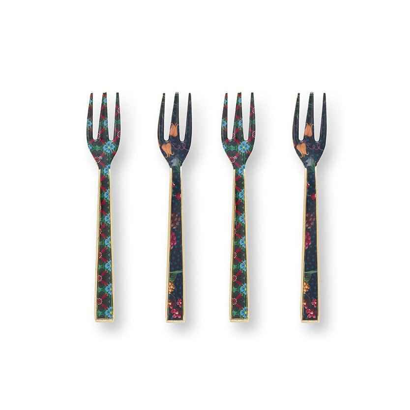 Set/4 Kuchengabeln, emailliert, Berry Blues, 14,5 cm