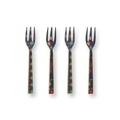 Set/4 Cake Forks Enamelled Berry Blues 14.5cm - Pimis Living