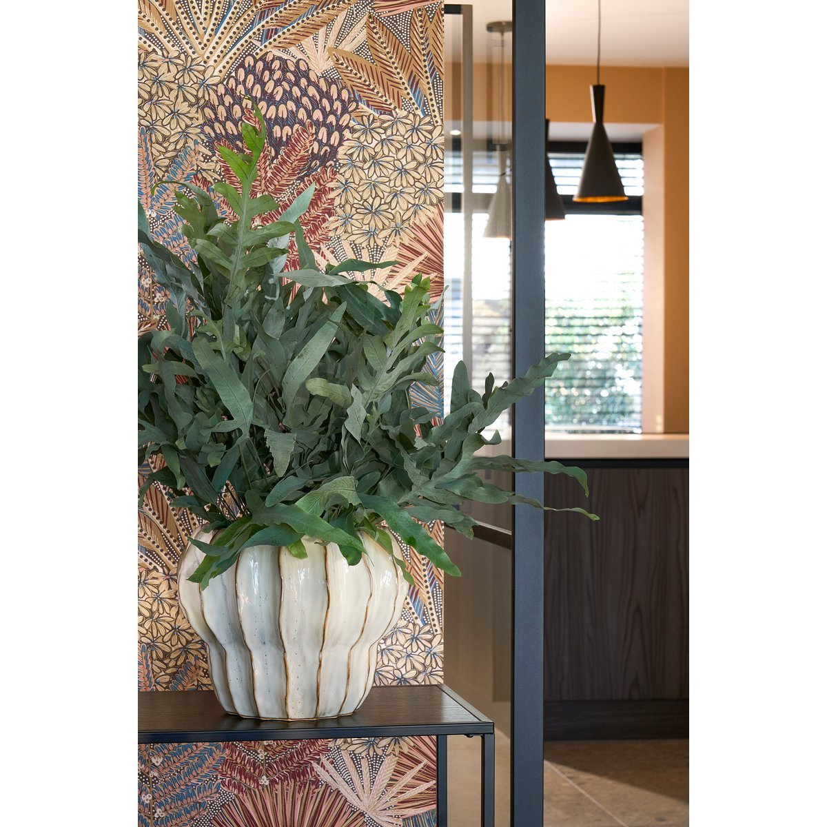 Altea Blumenpot im Inneren - H20 x Ø25 cm - Keramik - Weiß - Pimis living by Konceptpunkt