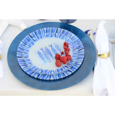 Blue Fish Dessertplatte 20x20x1,3 cm - Lose 6 AULICA