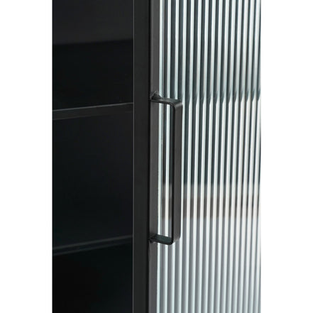 Clifton Storage Cabinet with Doors - L38 x W35 x H90 cm - Metal - Black