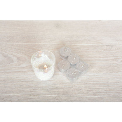 T-Light-Silber-Glitzerkerzen-Set mit 6 Stück - Pimis Living