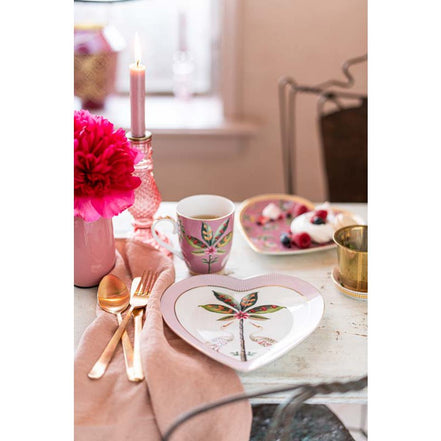 Set of 2 heart-shaped plates La Majorelle Pink 21.5cm